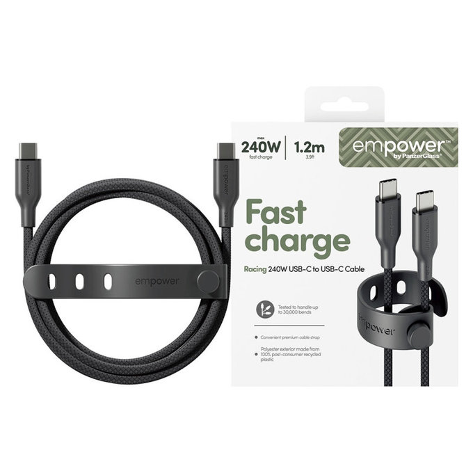 USB-C-Kabel, 240 W, Racing, 1, 2 m, Space Black, empower