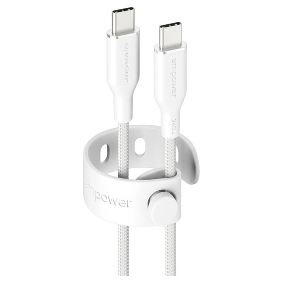 USB-C-Kabel, 240 W, Racing, 1,2 m, silberweiß, empower