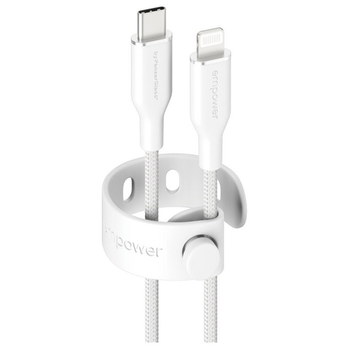 USB-C/Lightning-Kabel, 60 W, Racing, 1, 2 m, Silberweiß, empower