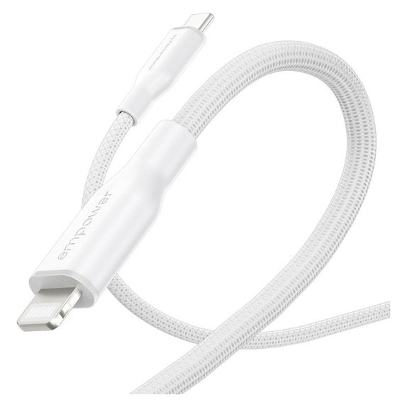 USB-C/Lightning-Kabel, 60 W, Racing, 1, 2 m, Silberweiß, empower