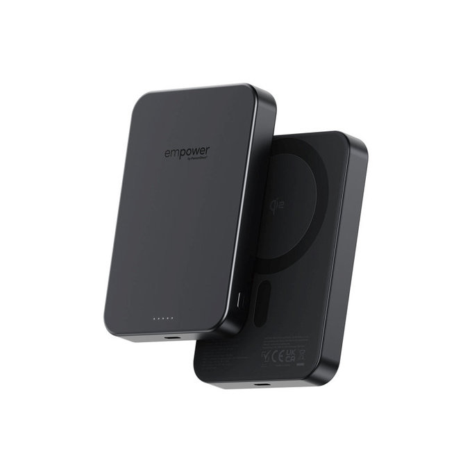 Kabellose PowerBank 10000 mAh, 20 W, kompatibel mit MagSafe, Qi2/USB-C, Space Black, empower