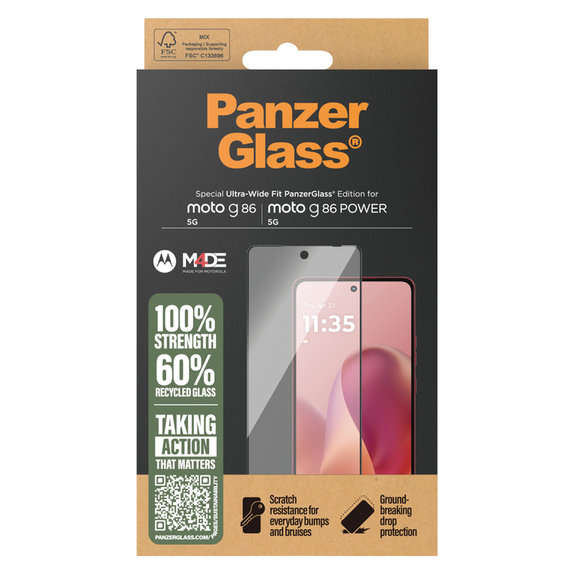 Panzerglas UWF für Motorola Moto G86 Power, Schwarz, PanzerGlass