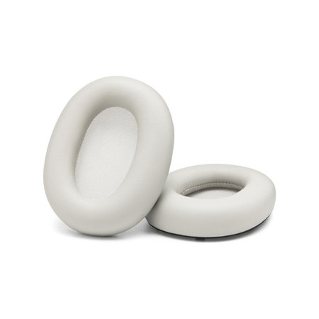 Ersatz-Ohrpolster für Sony WH-1000XM6, Memory-Schaumstoff + PU-Leder, Weiß, 1 Paar
