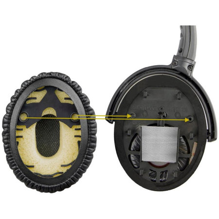 Ersatz-Ohrpolster für Bose QuietComfort 3, OE/ON-EAR und OE1, Memory-Schaumstoff + PU-Leder, Schwarz, 1 Paar