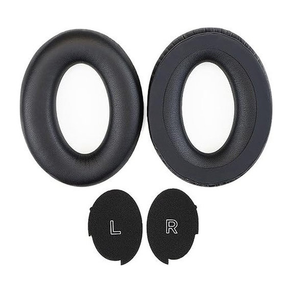 Ersatz-Ohrpolster für Bose Aviation 30, Memory-Schaumstoff + PU-Leder, Schwarz, 1 Paar