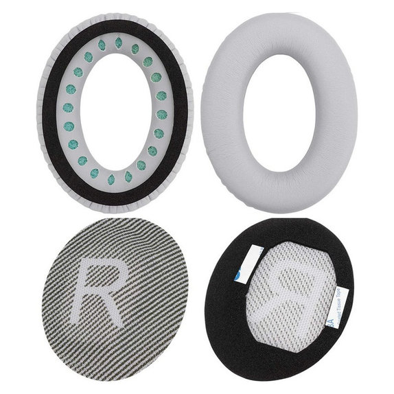 Ersatz-Ohrpolster für Bose QuietComfort 35, Memory-Schaumstoff + PU-Leder, Grau, 1 Paar