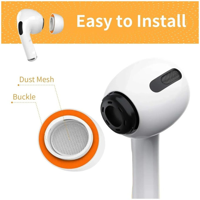 Ersatz-Silikon-Ohrstöpsel für Apple AirPods 3 Pro, Set 3 Stk. (L, M, S), Weiß