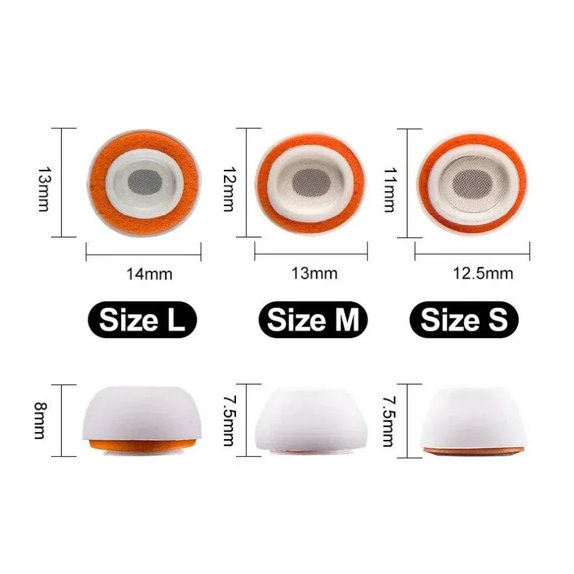 Ersatz-Silikon-Ohrstöpsel für Apple AirPods 3 Pro, Set 3 Stk. (L, M, S), Weiß