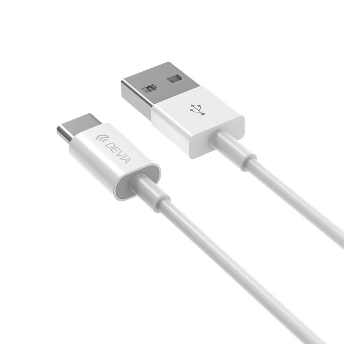 USB / USB-C Kabel Smart, 2.1A, 2m, Weiß, Devia