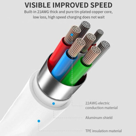 Lightning / USB-C Kabel Smart, PD 20W, 1m, Weiß, Devia