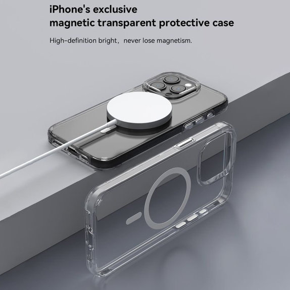 Hülle Elemental mit MagSafe für iPhone 15, Transparent, Devia