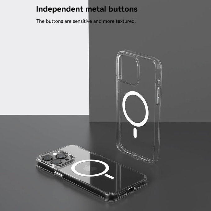 Hülle Elemental mit MagSafe für iPhone 15 Pro Max, Transparent, Devia