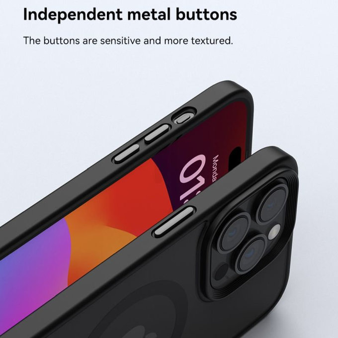 Hülle Pino mit MagSafe für iPhone 15 Pro, Schwarz, Devia