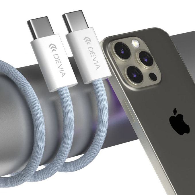 USB-C / USB-C Kabel Smart, PD 60W, 1m, Weiß, Devia