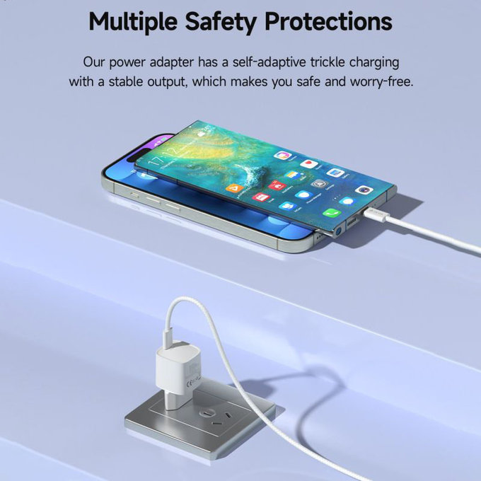 Ladeadapter Mini USB-C, PD 30W, Weiß, Devia