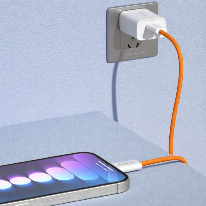 USB-C / USB-C Kabel Smart, PD 60W, 1m, Orange, Devia