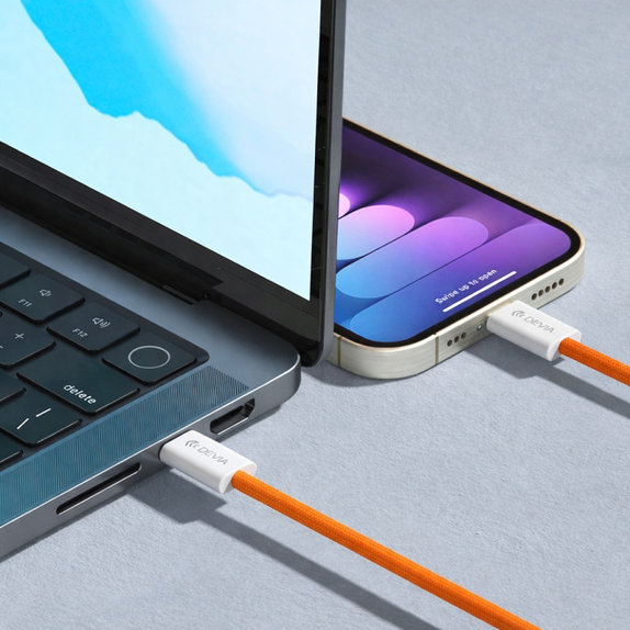 USB-C / USB-C Kabel Smart, PD 60W, 1m, Orange, Devia