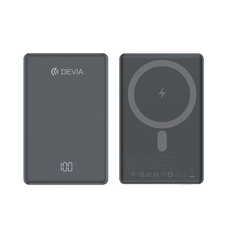 MagSafe Powerbank Extreme Speed Mini mit Display, PD 20W, 5000mAh, Space Grey, Devia