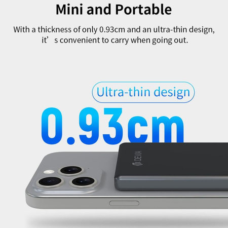 MagSafe Powerbank Extreme Speed Mini mit Display, PD 20W, 5000mAh, Space Grey, Devia