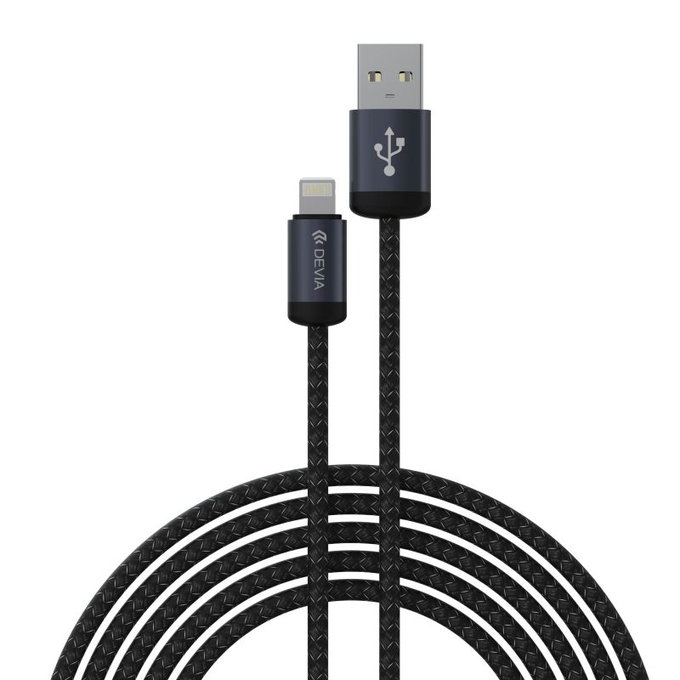 Lightning / USB Kabel Gracious, 2,4A, 1m, Schwarz, Devia