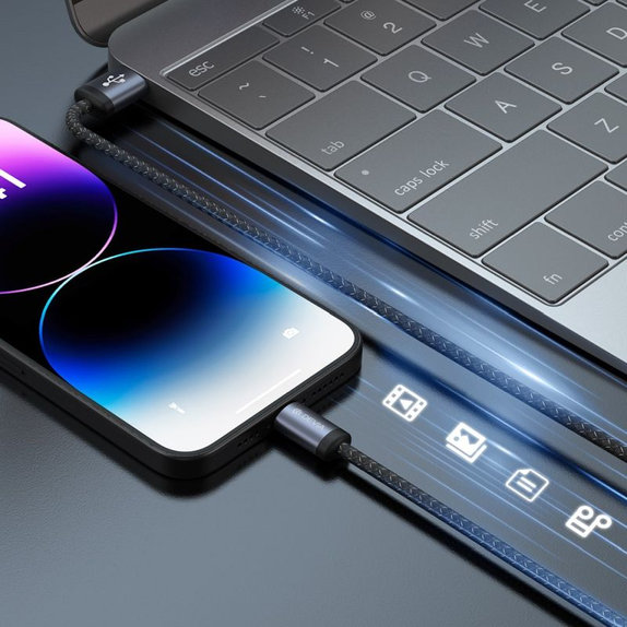 Lightning / USB Kabel Gracious, 2,4A, 2m, Schwarz, Devia