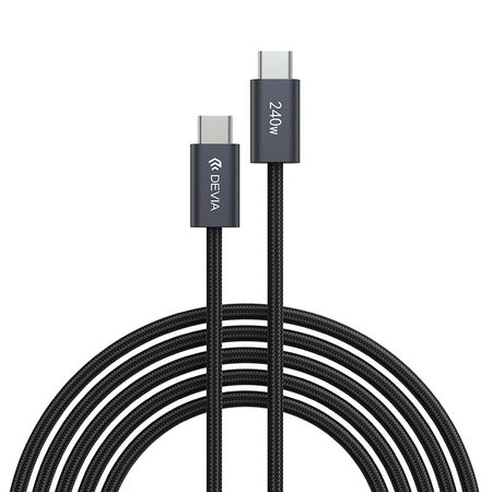 USB-C / USB-C Kabel Extreme Speed, PD 240W, 2m, Schwarz, Devia