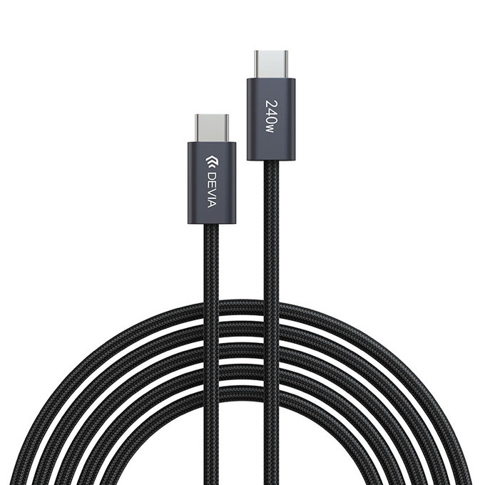 USB-C / USB-C Kabel Extreme Speed, PD 240W, 2m, Schwarz, Devia