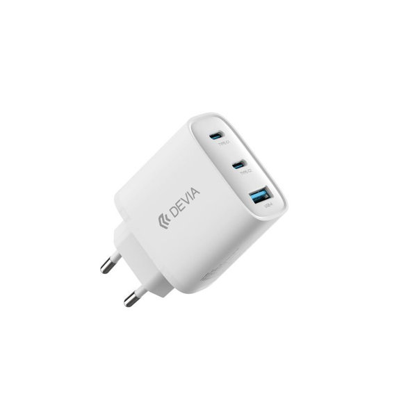 Ladeadapter Extreme Speed, 2x USB-C + USB-A, PD 65W, Weiß, Devia