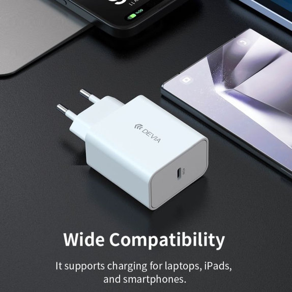 Ladeadapter Rocket USB-C, PD 45W, Weiß, Devia
