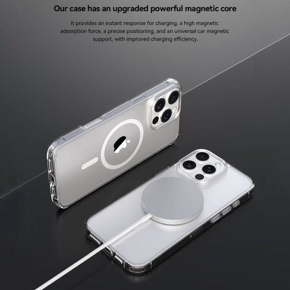Hülle Clear mit MagSafe für iPhone 16, Transparent, Devia