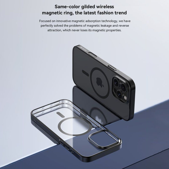 Hülle Glimmer mit MagSafe für iPhone 16 Plus, Schwarz, Devia