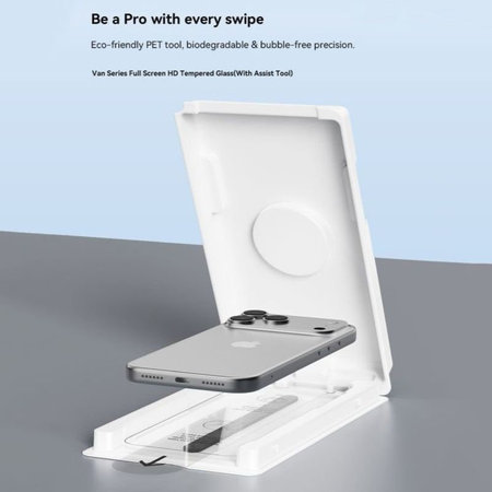 FullCover Panzerglas mit Applikator für iPhone 17, Devia