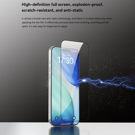 FullCover Panzerglas mit Applikator für iPhone 17, Devia