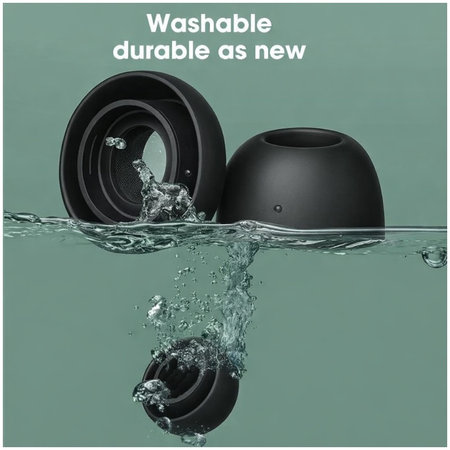 Ersatz-Silikon-Ohrstöpsel für Apple AirPods Pro und Pro 2, Set (L, M, S, XS), Schwarz