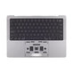 Oberer Tastaturrahmen für MacBook Pro 14", A2442 (2021), A2779 (2023), mit US-Tastatur und Akku, Space Gray, 661-21972, Genuine Apple