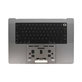 Oberer Tastaturrahmen für MacBook Pro 16" A2780 (2023), mit US-Tastatur und Akku, Space Gray, 661-32189, Genuine Apple