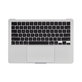 Oberer Tastaturrahmen für MacBook Air 13", A3113 (2024), mit US-Tastatur und Akku, Silver, 661-40228, Genuine Apple