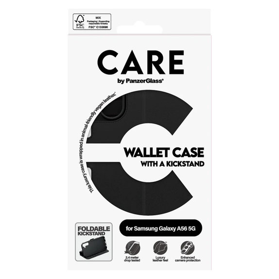 Hülle Wallet Kickstand für Samsung Galaxy A56 5G, Schwarz, PanzerGlass