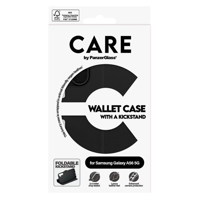 Hülle Wallet Kickstand für Samsung Galaxy A56 5G, Schwarz, PanzerGlass