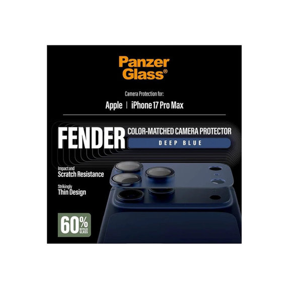 Fender Kameraobjektivschutz für iPhone 17 Pro Max, Blau, PanzerGlass