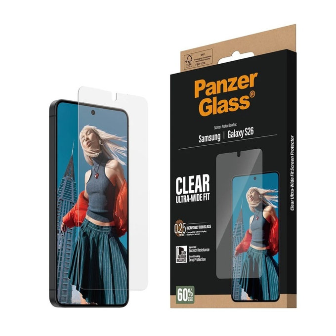 PanzerGlass - UWF Panzerglas mit Applikator für Samsung Galaxy S26, klar