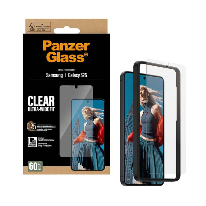 PanzerGlass - UWF Panzerglas mit Applikator für Samsung Galaxy S26, klar