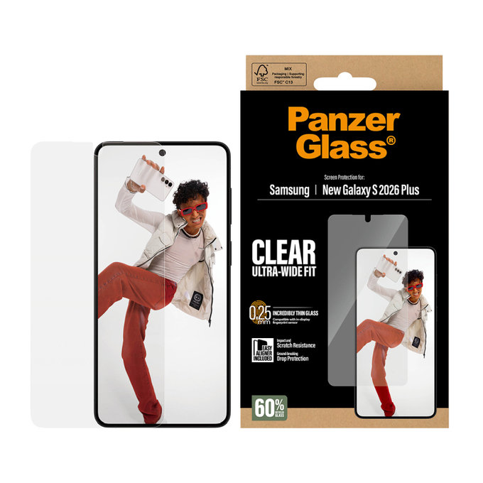 PanzerGlass - UWF Panzerglas mit Applikator für Samsung Galaxy S26+, klar