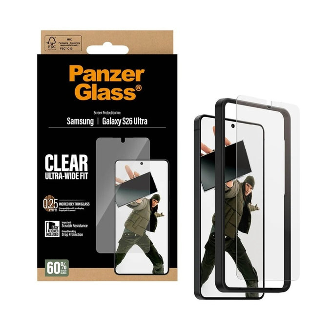 UWF Panzerglas mit Applikator für Samsung S26 Ultra, Klar, PanzerGlass