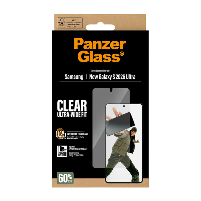UWF Panzerglas mit Applikator für Samsung S26 Ultra, Klar, PanzerGlass