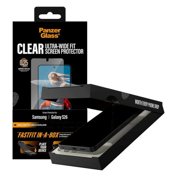 UWF Panzerglas mit FASTFIT In-A-Box für Samsung S26, Transparent, PanzerGlass