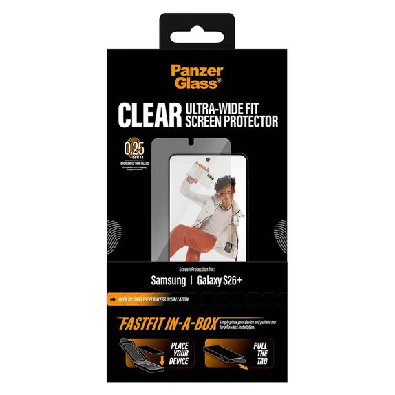 Panzerglas UWF mit FASTFIT In-A-Box für Samsung Galaxy S26+, Klar, PanzerGlass