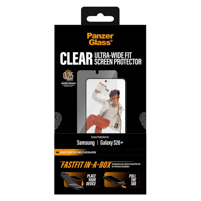 Panzerglas UWF mit FASTFIT In-A-Box für Samsung Galaxy S26+, Klar, PanzerGlass