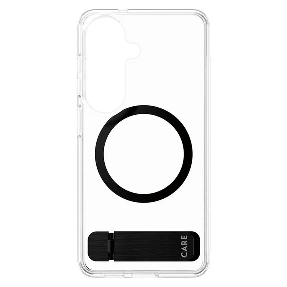 Hülle Kickstand mit schwarzem QI für Samsung Galaxy S26, Transparent, PanzerGlass
