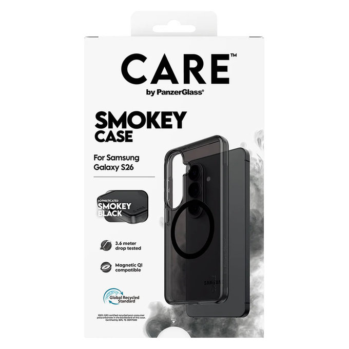 Hülle Smokey mit schwarzem QI für Samsung Galaxy S26, Schwarz, PanzerGlass